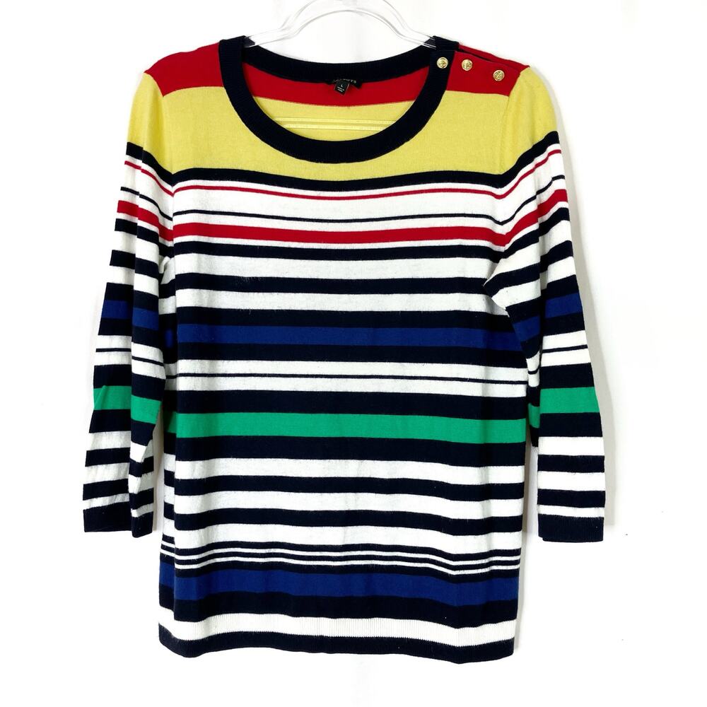 Talbots | Striped Multicolor Rayon Blend Sweater Pullover Womens Large
